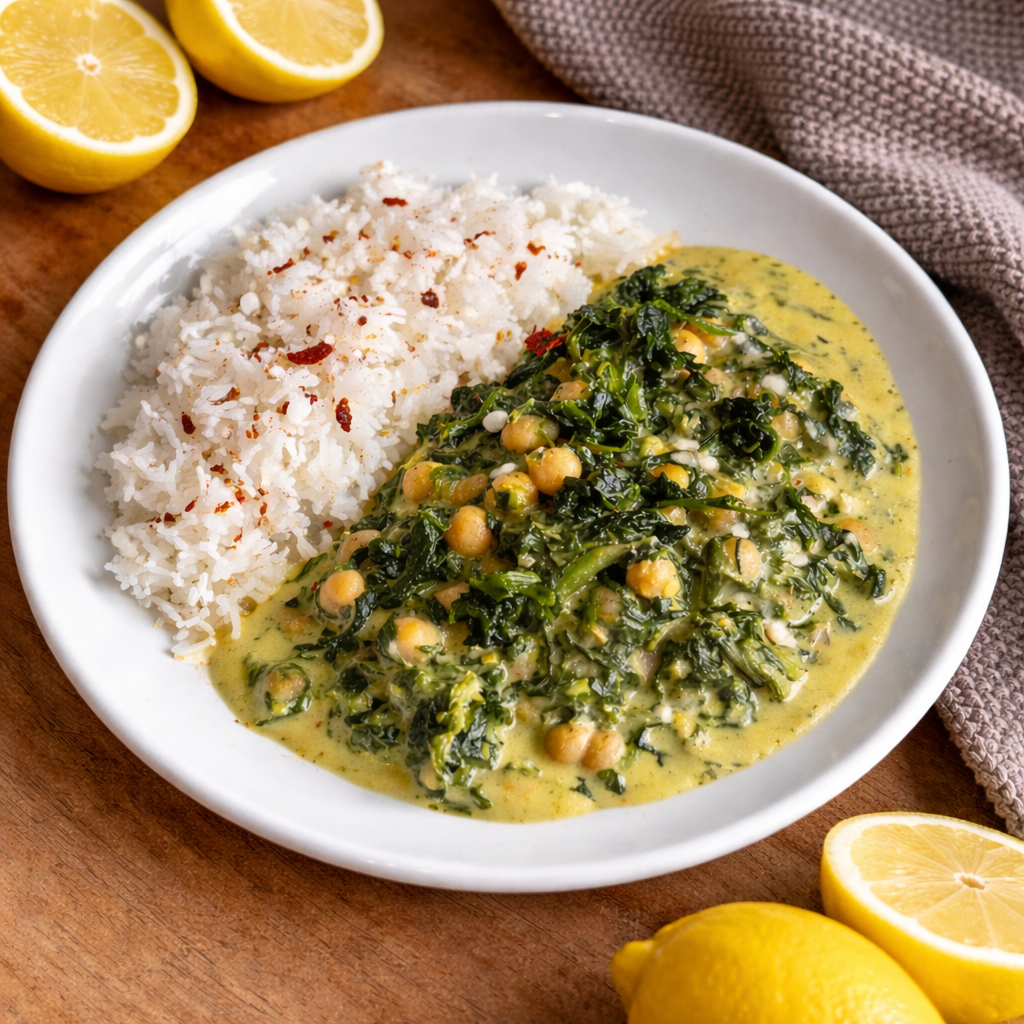 Wuerziges Curry mit Kichererbsen und Spinat von Jessica Knoll Edelschmaus Team Heike Schoon Schuetting.1 Oldenburg