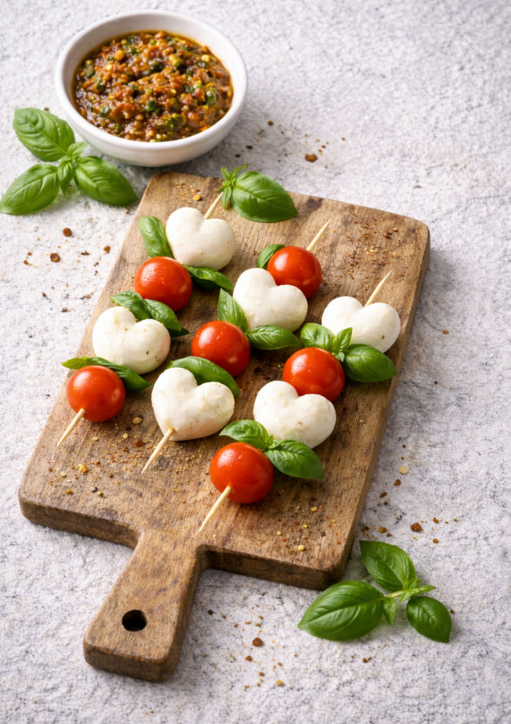 Heike Schoon Edelschmaus Schuetting.1 Oldenburg Amors Pfeile Tomate Mozzarella Spiesse