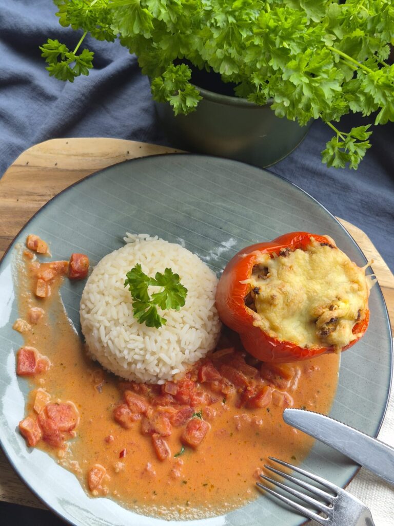 Gefuellte Paprika mit Tomatensauce Edelschmaus Team Heike Schoon Schuetting.1 Oldenburg S.1